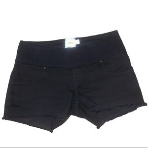 ASOS Maternity denim black cut off shorts size 2